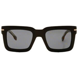Black Rectangular Sunglasses with Gray Lenses